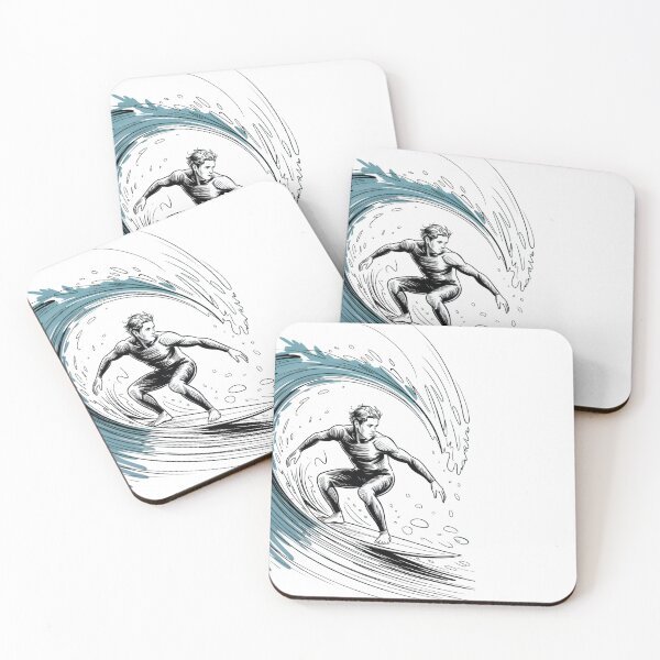 Item preview, Dynamic Male Surfer Barrel Ride designed and sold by ShadowAndSlate.