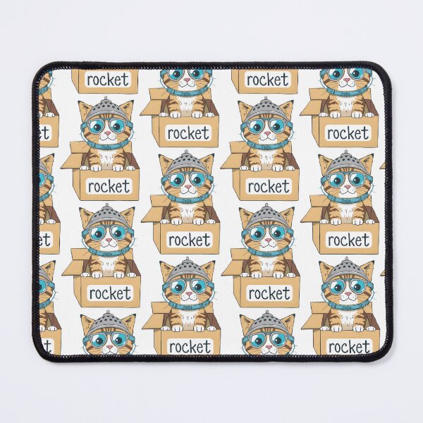 Item preview, Cat Astronaut in Rocket Box with Colander Helmet designed and sold by Shape & Words.