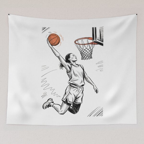 Item preview, Dynamic Female Basketball Layup designed and sold by ShadowAndSlate.