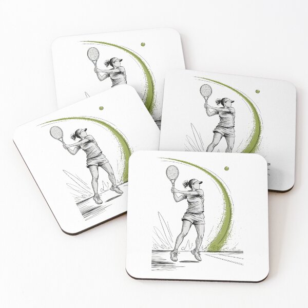 Item preview, Dynamic Female Tennis Player Forehand designed and sold by ShadowAndSlate.