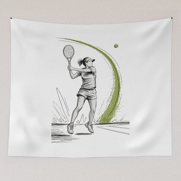 Item preview, Dynamic Female Tennis Player Forehand designed and sold by ShadowAndSlate.