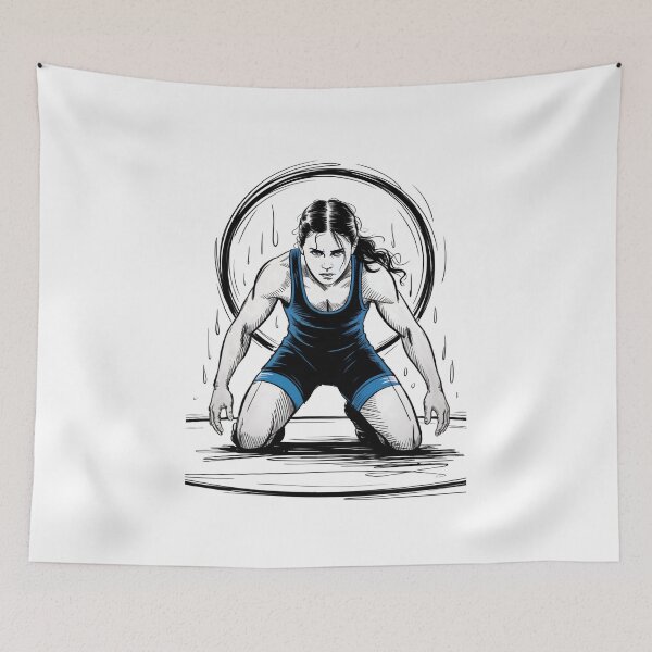 Item preview, Dynamic Female Wrestler Ready Pose designed and sold by ShadowAndSlate.