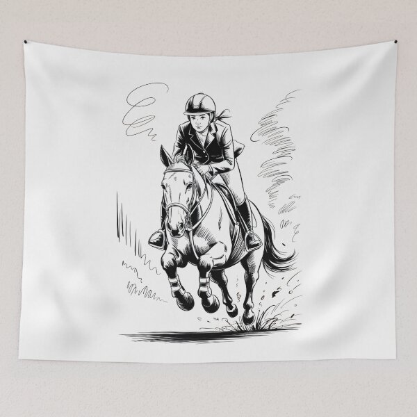 Item preview, Dynamic Female Horse Rider Jumping designed and sold by ShadowAndSlate.