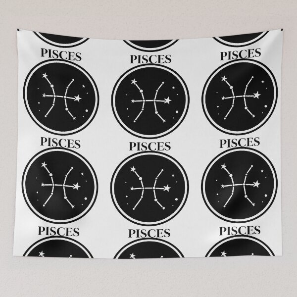 Item preview, Pisces Zodiac Constellation in Black and White designed and sold by ArtfulWeave.