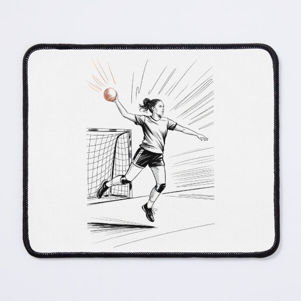 Item preview, Dynamic Female Handball Player Throw designed and sold by ShadowAndSlate.