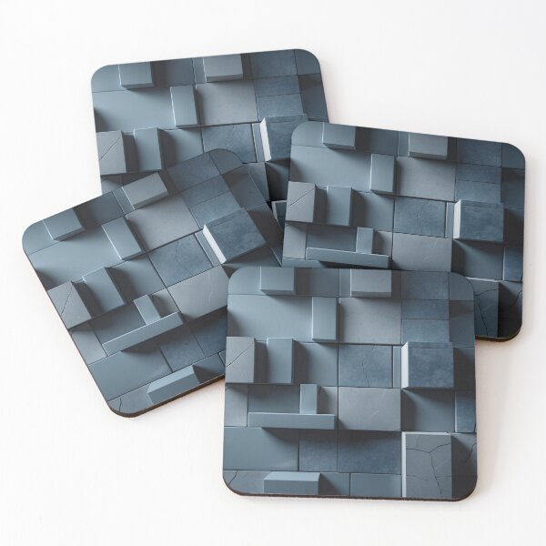 Item preview, 3D Blue Geometric Blocks with Cracks designed and sold by sneidere9dace.