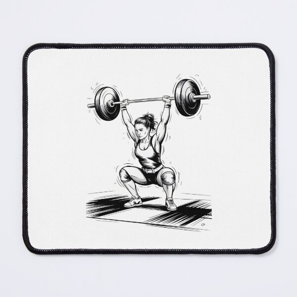 Item preview, Dynamic Female Weightlifter Clean & Jerk designed and sold by ShadowAndSlate.