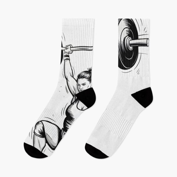 Item preview, Dynamic Female Weightlifter Clean & Jerk designed and sold by ShadowAndSlate.