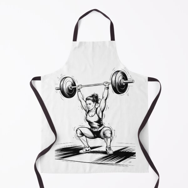 Item preview, Dynamic Female Weightlifter Clean & Jerk designed and sold by ShadowAndSlate.