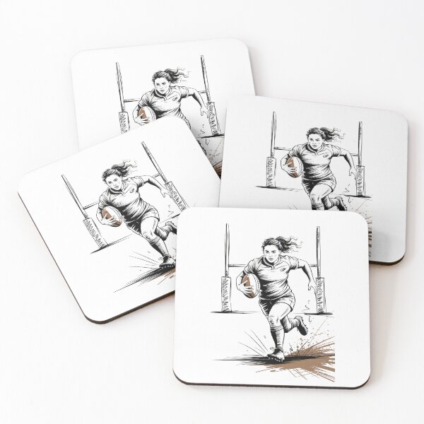 Item preview, Dynamic Female Rugby Player Try designed and sold by ShadowAndSlate.