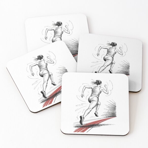 Item preview, Dynamic Female Sprinter On Track designed and sold by ShadowAndSlate.