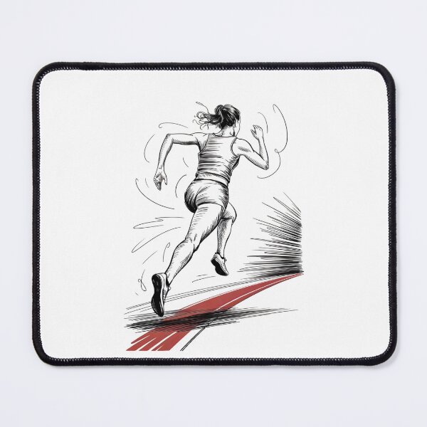 Item preview, Dynamic Female Sprinter On Track designed and sold by ShadowAndSlate.