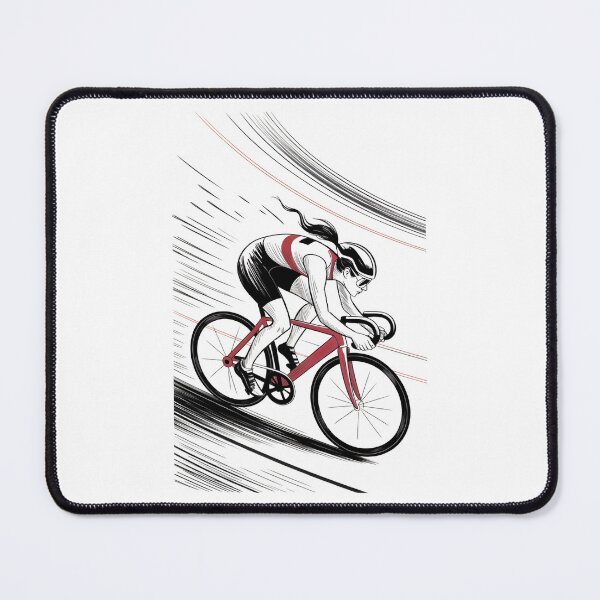 Item preview, Dynamic Female Cyclist Track Race designed and sold by ShadowAndSlate.