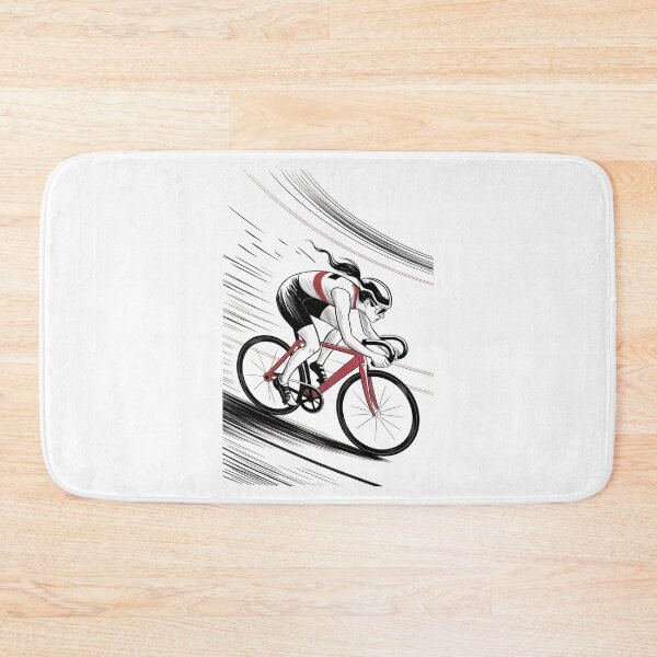 Item preview, Dynamic Female Cyclist Track Race designed and sold by ShadowAndSlate.