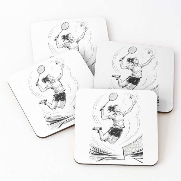 Item preview, Dynamic Female Badminton Jump Smash designed and sold by ShadowAndSlate.