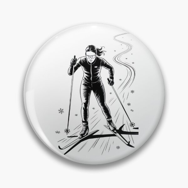 Item preview, Dynamic Female Cross Country Skier designed and sold by ShadowAndSlate.