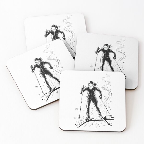 Item preview, Dynamic Female Cross Country Skier designed and sold by ShadowAndSlate.