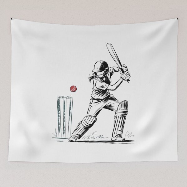 Item preview, Dynamic Female Cricket Batter designed and sold by ShadowAndSlate.
