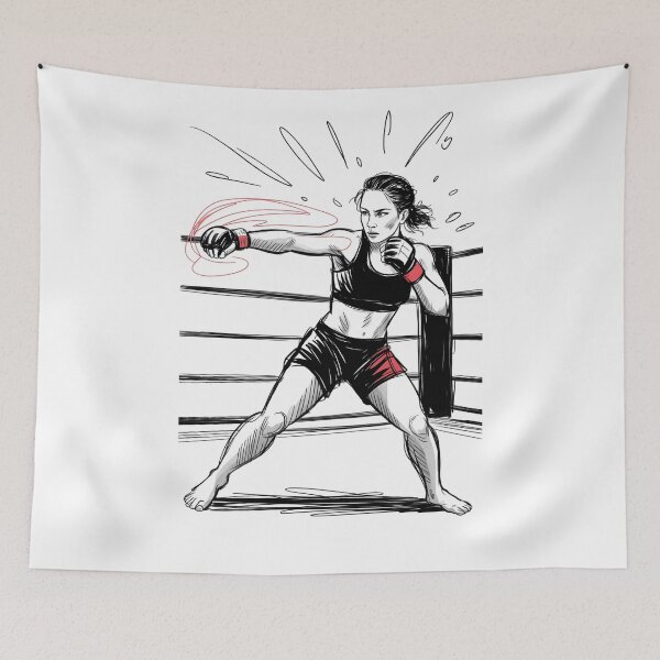 Item preview, Dynamic Female MMA Fighter Punch designed and sold by ShadowAndSlate.
