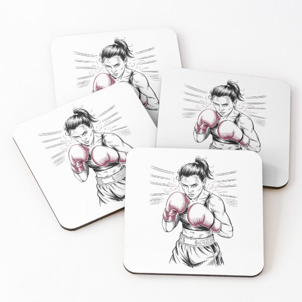 Item preview, Dynamic Female Boxer Ready Stance designed and sold by ShadowAndSlate.