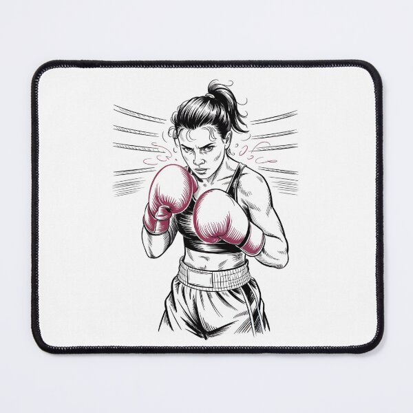 Item preview, Dynamic Female Boxer Ready Stance designed and sold by ShadowAndSlate.