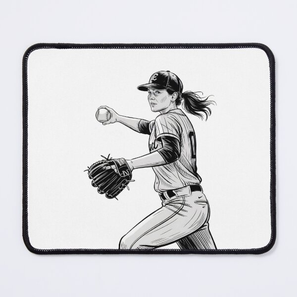 Item preview, Dynamic Female Baseball Pitcher designed and sold by ShadowAndSlate.