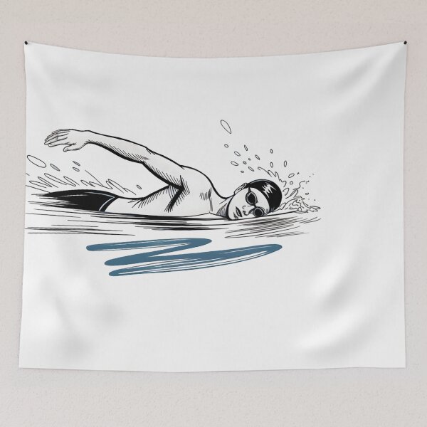 Item preview, Dynamic Male Swimmer Freestyle designed and sold by ShadowAndSlate.
