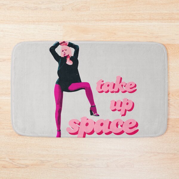 Item preview, Take Up Space - proud stance woman wide leg pose with bold pink magenta tights font designed and sold by RabbitHoleThings.