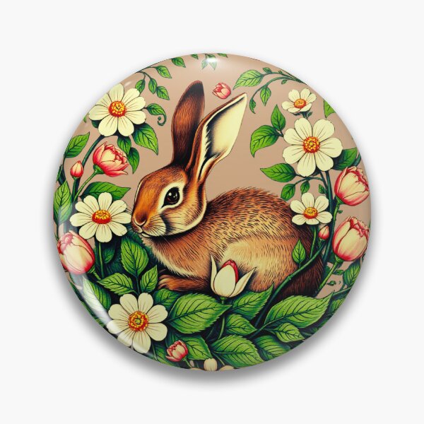 Artikelvorschau, Jugendstil Wildkaninchen und Blumen entworfen und verkauft von Marymarice.