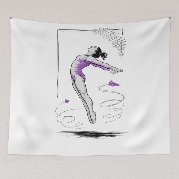 Item preview, Dynamic Gymnast Leap Sketch designed and sold by ShadowAndSlate.