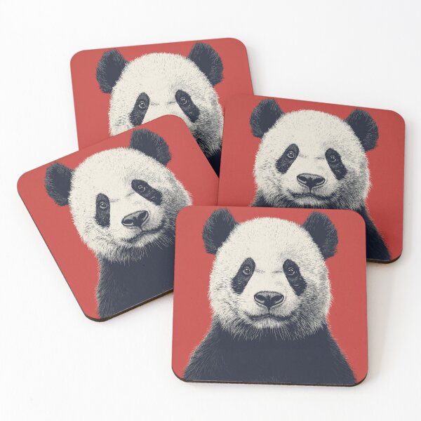 Item preview, Panda Portrait – Minimalist Red Background Design designed and sold by Thorrdu.