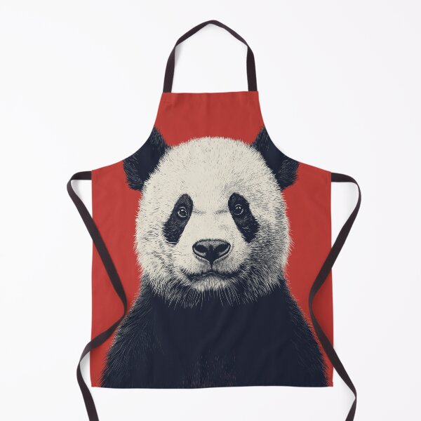 Aperçu de l'œuvre Portrait de panda – Fond rouge minimaliste et graphique créée et vendue par Thorrdu.