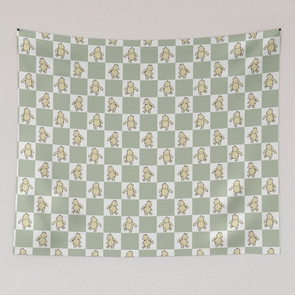 Item preview, Classic Pooh Storybook Patchwork Sage Green designed and sold by KrisInStitches.