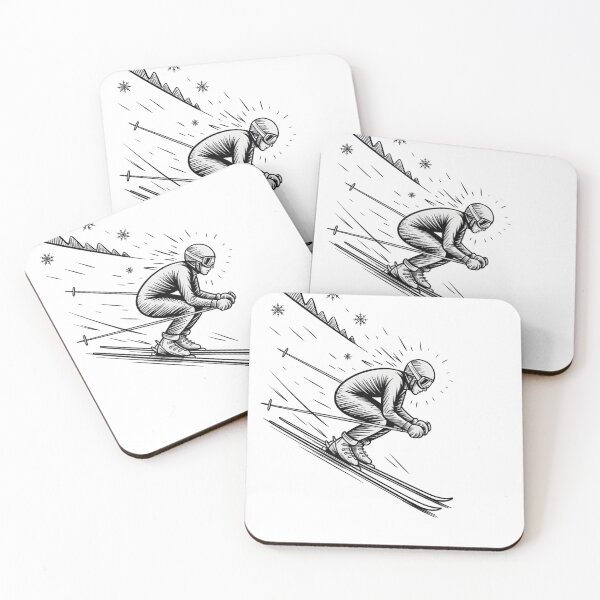 Item preview, Dynamic Downhill Skier Sketch designed and sold by ShadowAndSlate.