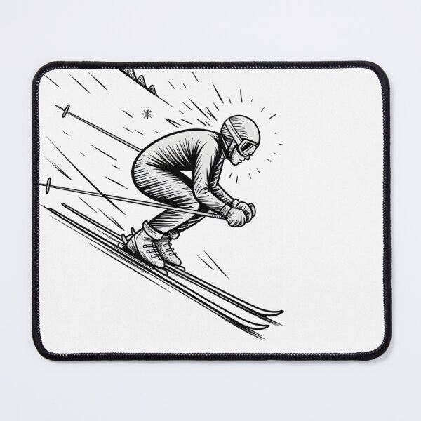 Item preview, Dynamic Downhill Skier Sketch designed and sold by ShadowAndSlate.