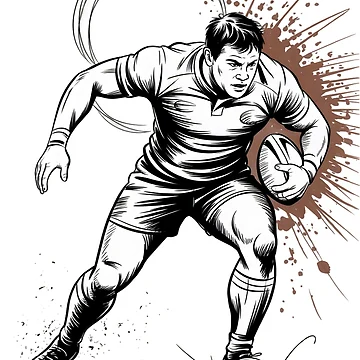 Artwork thumbnail, Dynamic Rugby Player Action by ShadowAndSlate