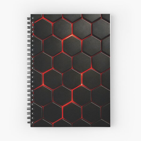 Item preview, Futuristic Hexagon Tech Pattern – Red LED Grid, Dark Sci-Fi Texture designed and sold by PosterFuel.