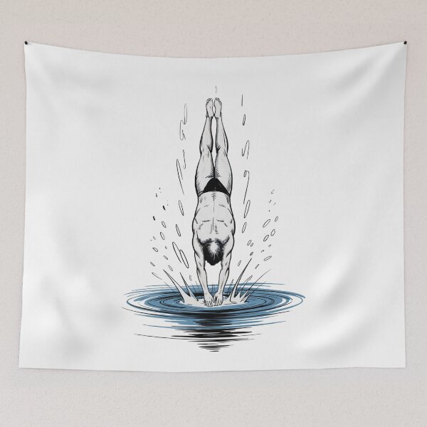 Item preview, Dynamic Diver Splash Sketch designed and sold by ShadowAndSlate.