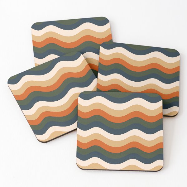 Item preview, Retro Wavy Stripes – Vintage Aesthetic, 70s Style Pattern, Earth Tone Colors designed and sold by PosterFuel.