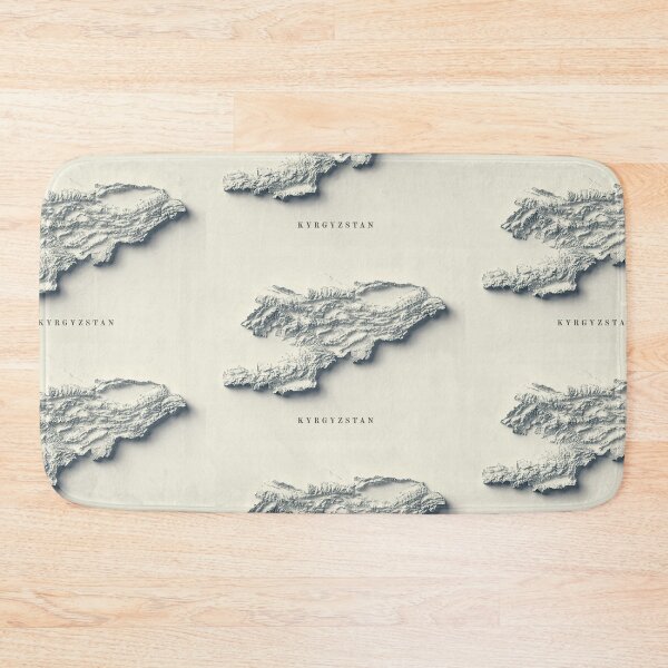 Item preview, Kyrgyzstan Shaded Relief 3D Map digitally-rendered designed and sold by ThinkAboutMaps.