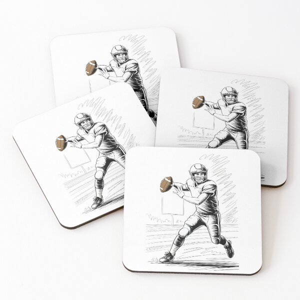 Item preview, Dynamic American Football Quarterback Sketch designed and sold by ShadowAndSlate.
