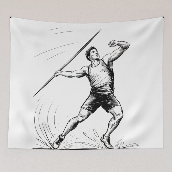 Item preview, Dynamic Male Javelin Thrower Sketch designed and sold by ShadowAndSlate.