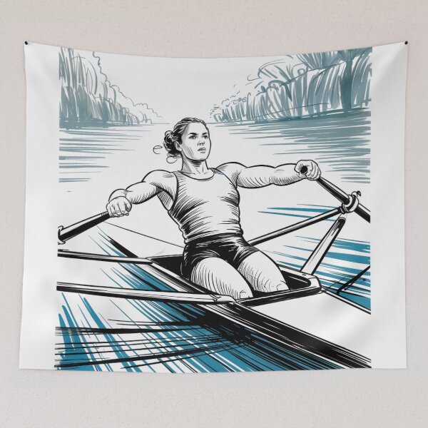 Item preview, Dynamic Female Rower Sketch designed and sold by ShadowAndSlate.