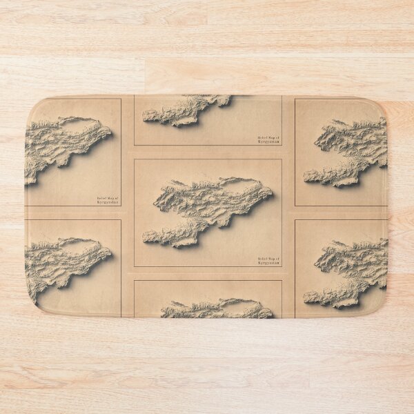 Item preview, Kyrgyzstan Shaded Relief 3D Map digitally-rendered designed and sold by ThinkAboutMaps.