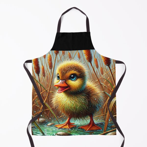 Item preview, Wet Duckling in the Rain – Cute Lake Reed Digital Art designed and sold by EmeraldeaArt.