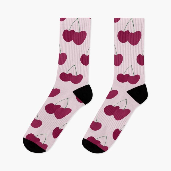 Item preview, Dark red cherries on a pink background designed and sold by MoonbirdPrintCo.