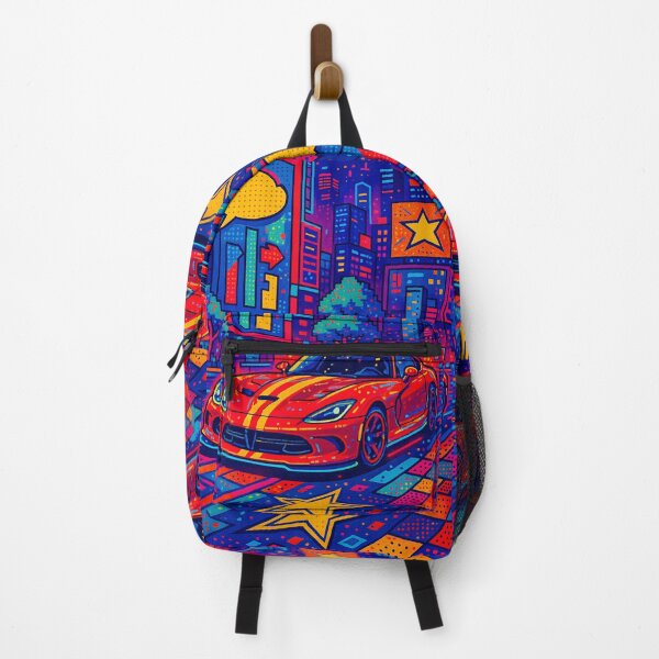 Item preview, Neon Racing Car Dazzles on City Streets designed and sold by RevUpDesign.