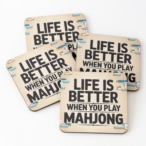Item preview, Life Is Better When You Play Mahjong – Beige Minimalist Design designed and sold by EmeraldeaArt.