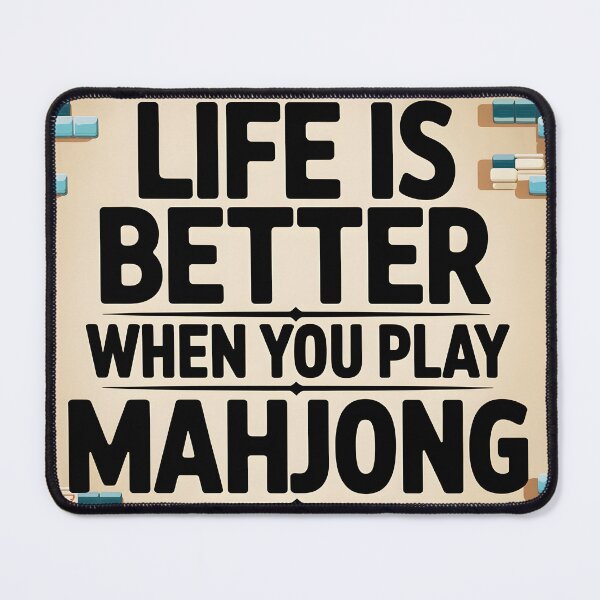 Item preview, Life Is Better When You Play Mahjong – Beige Minimalist Design designed and sold by EmeraldeaArt.