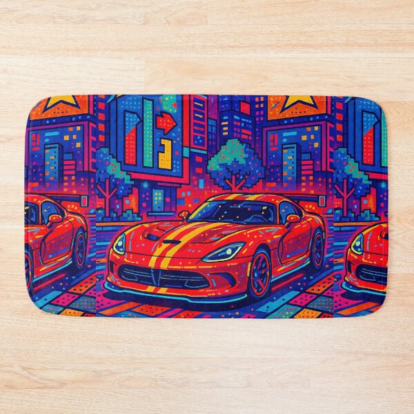 Item preview, Neon Racing Car Dazzles on City Streets designed and sold by RevUpDesign.